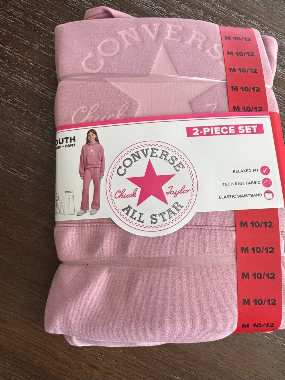 Converse Youth Pink Hoodie & Jogger Set M 10/12